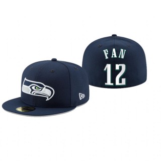Seattle Seahawks 12th Fan Navy Omaha 59FIFTY Fitted Hat