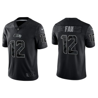 12th Fan Seattle Seahawks Black Reflective Limited Jersey