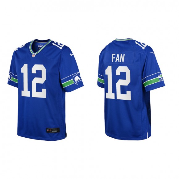 12th Fan Youth Seattle Seahawks Royal Throwback Game Jersey