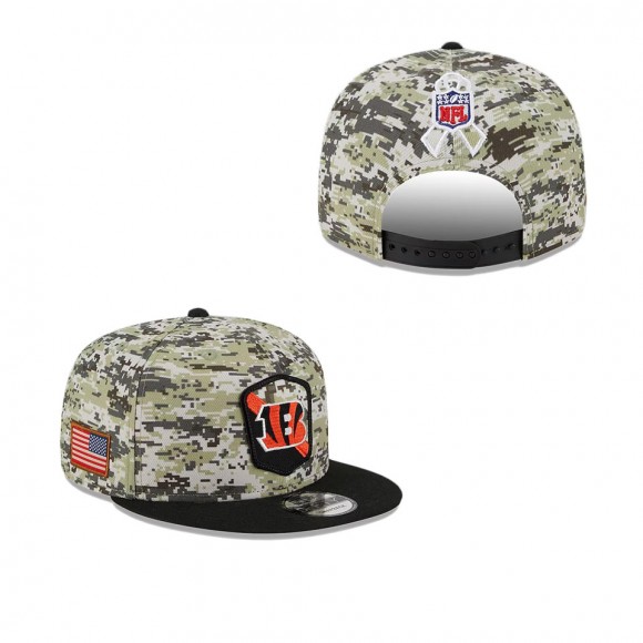 2023 Salute To Service Veterans Bengals Camo Black Snapback Hat