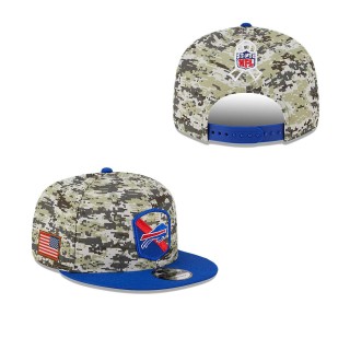 2023 Salute To Service Veterans Bills Camo Royal Snapback Hat