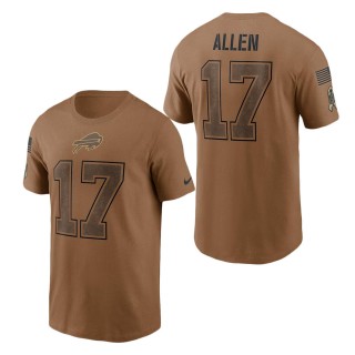 2023 Salute To Service Veterans Josh Allen Bills Brown T-Shirt
