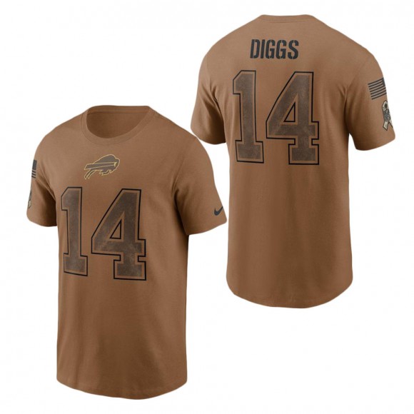 2023 Salute To Service Veterans Stefon Diggs Bills Brown T-Shirt