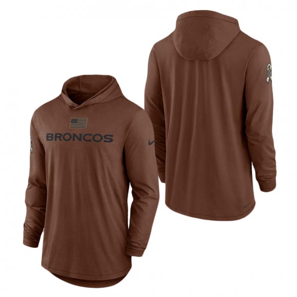 2023 Salute To Service Veterans Broncos Brown Lightweight Hoodie T-Shirt