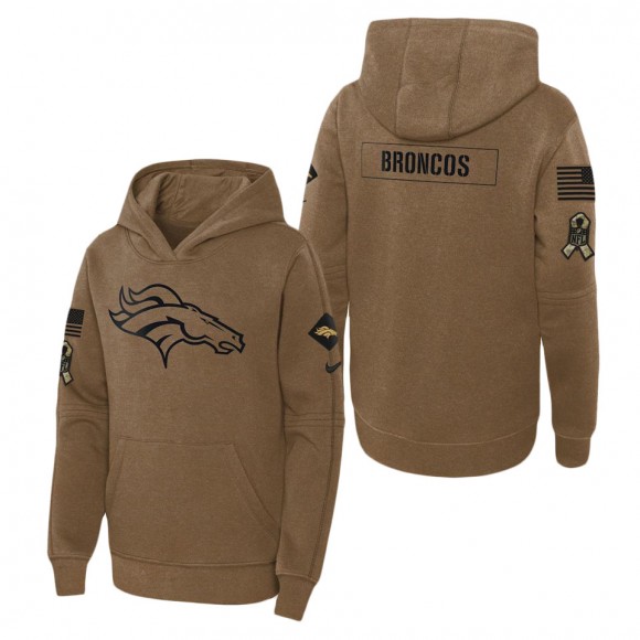 2023 Salute To Service Veterans Broncos Brown Youth Hoodie