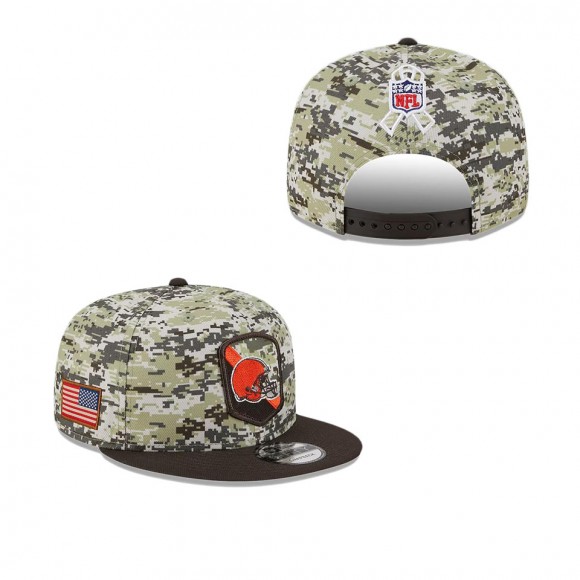 2023 Salute To Service Veterans Browns Camo Brown Snapback Hat