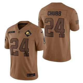 2023 Salute To Service Veterans Nick Chubb Browns Brown Jersey