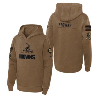 2023 Salute To Service Veterans Browns Brown Youth Hoodie