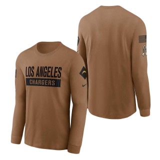 2023 Salute To Service Veterans Chargers Brown Long Sleeve T-Shirt