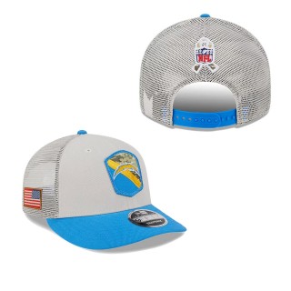 2023 Salute To Service Veterans Chargers Stone Powder Blue Low Profile Snapback Hat