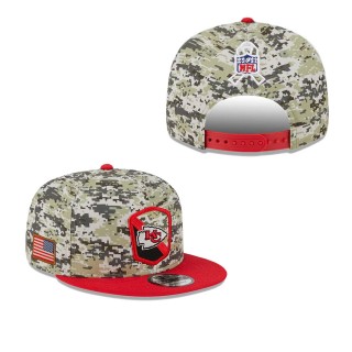 2023 Salute To Service Veterans Chiefs Camo Red Snapback Youth Hat