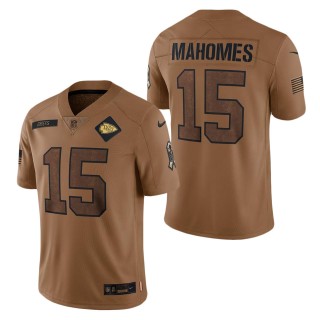 2023 Salute To Service Veterans Patrick Mahomes Chiefs Brown Jersey