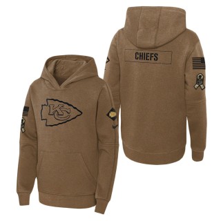 2023 Salute To Service Veterans Chiefs Brown Youth Hoodie
