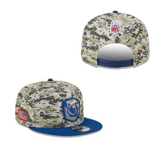 2023 Salute To Service Veterans Colts Camo Royal Snapback Hat