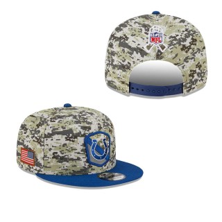 2023 Salute To Service Veterans Colts Camo Royal Snapback Youth Hat