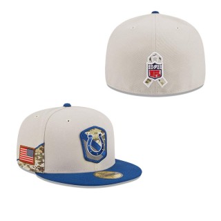 2023 Salute To Service Veterans Colts Stone Royal Fitted Hat
