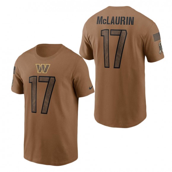 2023 Salute To Service Veterans Terry McLaurin Commanders Brown T-Shirt