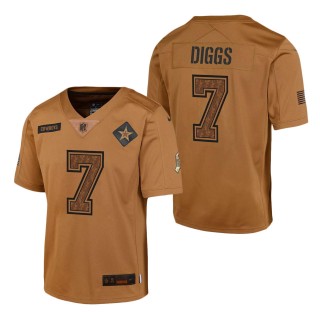 2023 Salute To Service Veterans Trevon Diggs Cowboys Brown Youth Jersey