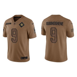2023 Salute To Service Veterans Noah Igbinoghene Dolphins Brown Jersey