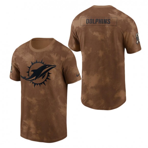 2023 Salute To Service Veterans Dolphins Brown Sideline T-Shirt