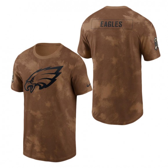 2023 Salute To Service Veterans Eagles Brown Sideline T-Shirt