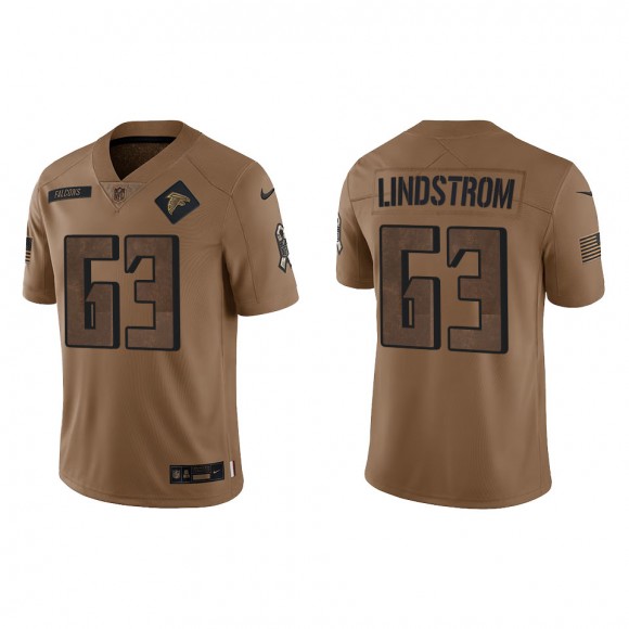 2023 Salute To Service Veterans Chris Lindstrom Falcons Brown Jersey