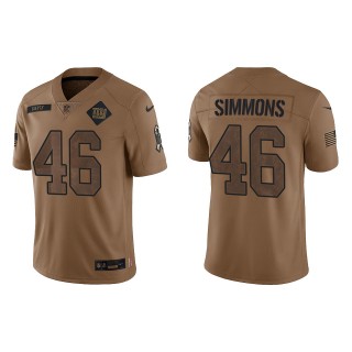 2023 Salute To Service Veterans Isaiah Simmons Giants Brown Jersey