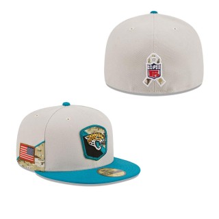 2023 Salute To Service Veterans Jaguars Stone Teal Fitted Hat