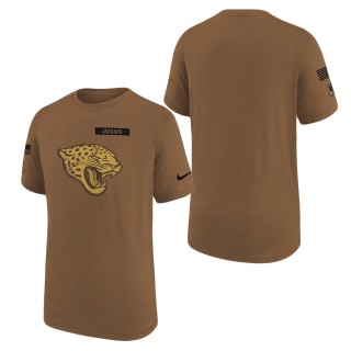 2023 Salute To Service Veterans Jaguars Brown Legend Youth T-Shirt