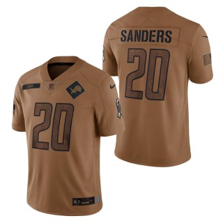 2023 Salute To Service Veterans Barry Sanders Lions Brown Jersey