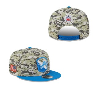 2023 Salute To Service Veterans Lions Camo Blue Snapback Hat