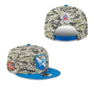 2023 Salute To Service Veterans Lions Camo Blue Snapback Youth Hat