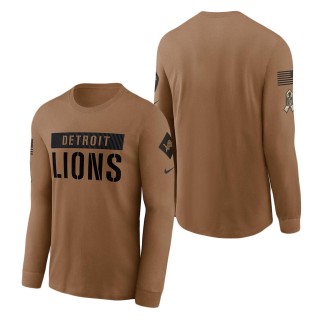 2023 Salute To Service Veterans Lions Brown Long Sleeve T-Shirt