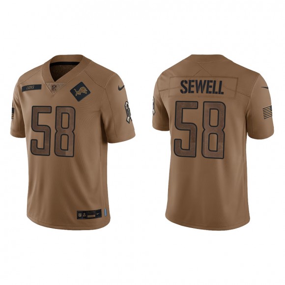 2023 Salute To Service Veterans Penei Sewell Lions Brown Jersey