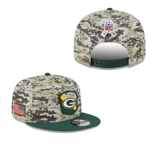 2023 Salute To Service Veterans Packers Camo Green Snapback Youth Hat