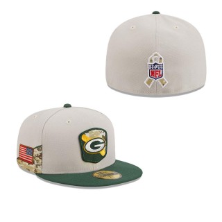 2023 Salute To Service Veterans Packers Stone Green Fitted Hat