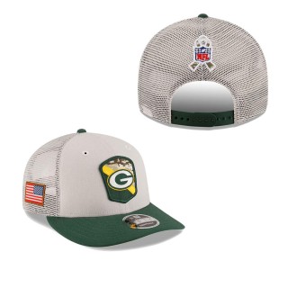 2023 Salute To Service Veterans Packers Stone Green Low Profile Snapback Hat