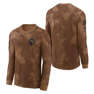 2023 Salute To Service Veterans Patriots Brown Long Sleeve T-Shirt