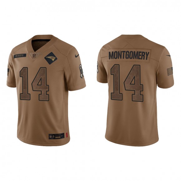 2023 Salute To Service Veterans Ty Montgomery Patriots Brown Jersey