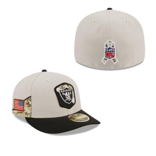 2023 Salute To Service Veterans Raiders Stone Black Low Profile Fitted Hat