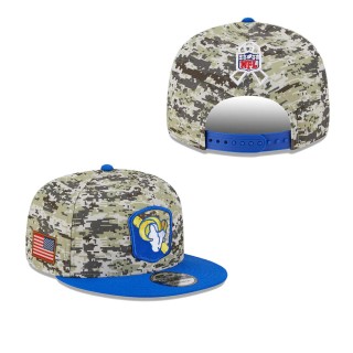 2023 Salute To Service Veterans Rams Camo Royal Snapback Youth Hat