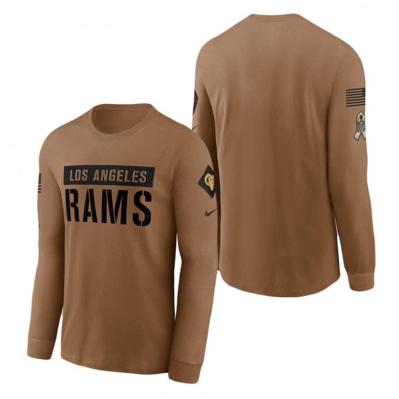 2023 Salute To Service Veterans Rams Brown Long Sleeve T-Shirt