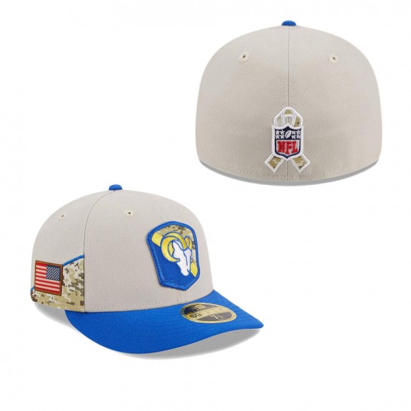 2023 Salute To Service Veterans Rams Stone Royal Low Profile Fitted Hat