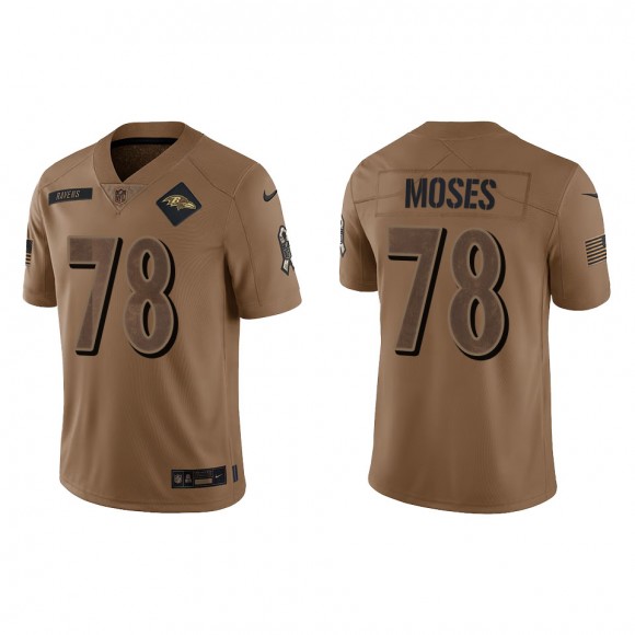 2023 Salute To Service Veterans Morgan Moses Ravens Brown Jersey