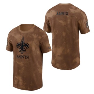 2023 Salute To Service Veterans Saints Brown Sideline T-Shirt