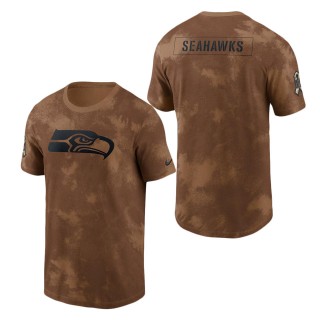 2023 Salute To Service Veterans Seahawks Brown Sideline T-Shirt
