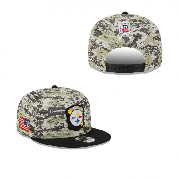 2023 Salute To Service Veterans Steelers Camo Black Snapback Hat