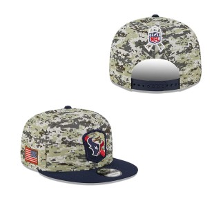 2023 Salute To Service Veterans Texans Camo Navy Snapback Hat