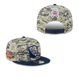 2023 Salute To Service Veterans Titans Camo Navy Snapback Youth Hat