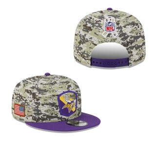 2023 Salute To Service Veterans Vikings Camo Purple Snapback Youth Hat